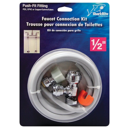 Sharkbite SharkBite 1/2 in. Push Fit X 1/4 in. D Push to Fit 10 ft. Stainless Steel Installation Kit 25087